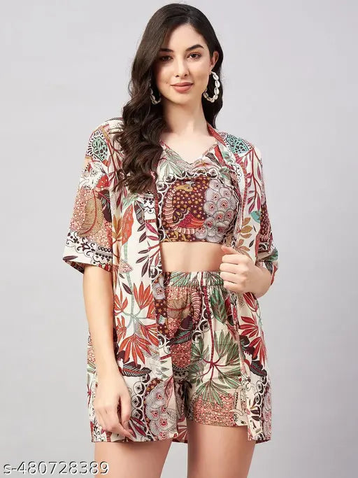 Classic Elegant Women Top & Bottom Sets